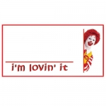 McDonalds Name Badge with i'm lovin' it slogan
